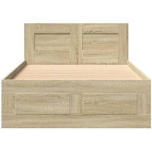 Latitude Run Bed Frame With Headboard Without Mattress Smoked Oak 140X200 Cm Sonoma Oak European Single (90 x 200 cm) Latitude Run Bed Frame With Headboard Without Mattress Smoked Oak 140X200 Cm Sonoma Oak European Single (90 x 200 cm)