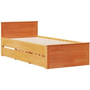 ClassicLiving Bed Frame Without Mattress With Headboard Wax Brown 75X190 Cm Small Single Solid Wood Pine Wax Brown European Single (90 x 200cm) ClassicLiving Bed Frame Without Mattress With Headboard Wax Brown 75X190 Cm Small Single Solid Wood Pine Wax Brown European Single (90 x 200cm)