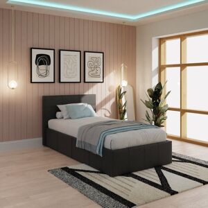 Zipcode Design Beaird Upholstered End Lift Ottoman Bed Black Single (3') Zipcode Design Beaird Upholstered End Lift Ottoman Bed Black Single (3')