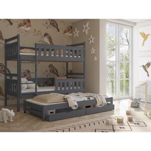 Mack + Milo Wooding Single (3') 2 Drawer Standard Bunk Bed with Trundle Matte Graphite Mack + Milo Wooding Single (3') 2 Drawer Standard Bunk Bed with Trundle Matte Graphite