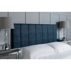 Wade Logan Upholstered Headboard, Abstract Linen Designer Fabric, Made In England Midnight Small Double (4') Wade Logan Upholstered Headboard, Abstract Linen Designer Fabric, Made In England Midnight Small Double (4')