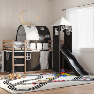 Harriet Bee Kids Bunk Bed with Trundle Black/Natural Single (90 x 200 cm) Harriet Bee Kids Bunk Bed with Trundle Black/Natural Single (90 x 200 cm)