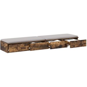 Ebern Designs Bed Drawers Black 120X36,5X16,5 Cm Engineered Wood Smoked Oak 16.5 H x 135 L x 36.5 W cm Ebern Designs Bed Drawers Black 120X36,5X16,5 Cm Engineered Wood Smoked Oak 16.5 H x 135 L x 36.5 W cm