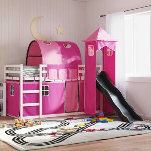 Harriet Bee Kids Bunk Bed with Trundle White/Pink Single (90 x 200 cm) Harriet Bee Kids Bunk Bed with Trundle White/Pink Single (90 x 200 cm)
