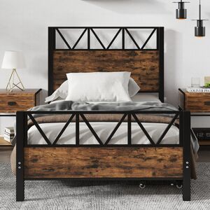 Borough Wharf Modern Storage Bed Frame With 2 Underbed Drawers Brown Single (3') Borough Wharf Modern Storage Bed Frame With 2 Underbed Drawers Brown Single (3')