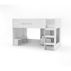 Isabelle & Max Isenberg Single (3') Youth Beds Mid Sleeper Loft Bed Bed with Bookcase White Isabelle & Max Isenberg Single (3') Youth Beds Mid Sleeper Loft Bed Bed with Bookcase White