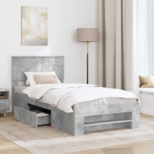 Ebern Designs Bed Frame Sonoma Oak 150 X 200 Cm Engineered Wood Concrete Grey Small Single (2'6) Ebern Designs Bed Frame Sonoma Oak 150 X 200 Cm Engineered Wood Concrete Grey Small Single (2'6)