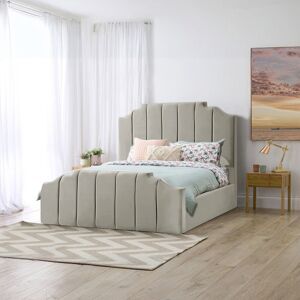 Rosalind Wheeler Antara Upholstered Bed Frame Silver Kingsize (5') Rosalind Wheeler Antara Upholstered Bed Frame Silver Kingsize (5')