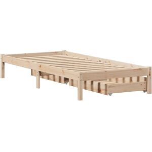 ClassicLiving Bed Frame Without Mattress 140X190 Cm Solid Wood Pine Brown Single (3') ClassicLiving Bed Frame Without Mattress 140X190 Cm Solid Wood Pine Brown Single (3')