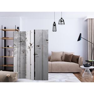East Urban Home 135cm W x 172cm H 3 - Panel One Sided Room Divider Folding Room Divider Black;Grey 172cm H X 135cm W X 3cm D East Urban Home 135cm W x 172cm H 3 - Panel One Sided Room Divider Folding Room Divider Black;Grey 172cm H X 135cm W X 3cm D