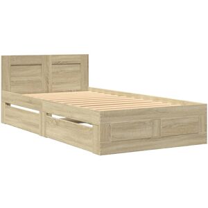 Latitude Run Bed Frame With Headboard Without Mattress Smoked Oak 140X200 Cm Sonoma Oak Small Single (2'6) Latitude Run Bed Frame With Headboard Without Mattress Smoked Oak 140X200 Cm Sonoma Oak Small Single (2'6)