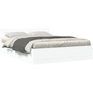 Latitude Run Bed Frame With Headboard Without Mattress Smoked Oak 140X200 Cm White Kingsize (5') Latitude Run Bed Frame With Headboard Without Mattress Smoked Oak 140X200 Cm White Kingsize (5')