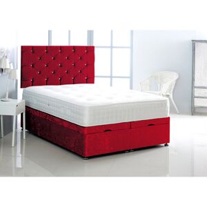 Mercer41 Tiana Upholstered Ottoman Bed Red Super King (6') Mercer41 Tiana Upholstered Ottoman Bed Red Super King (6')