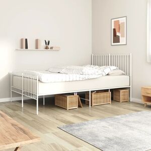 Ebern Designs Metal Bed Frame with Headboard and Footboard White 107x203 cm White European Double (140 x 200cm) Ebern Designs Metal Bed Frame with Headboard and Footboard White 107x203 cm White European Double (140 x 200cm)