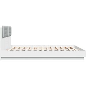 Latitude Run Bed Frame With Headboard And LED Lights White 75X190 Cm Small Single White UK Super King - 180 x 200 cm Latitude Run Bed Frame With Headboard And LED Lights White 75X190 Cm Small Single White UK Super King - 180 x 200 cm