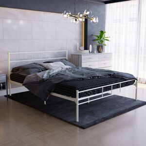 Zipcode Design Dorset Metal Bed With Metal Slats & Centre Support Legs White Kingsize (5') Zipcode Design Dorset Metal Bed With Metal Slats & Centre Support Legs White Kingsize (5')