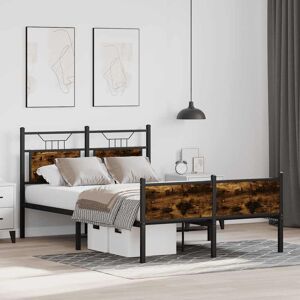 17 Stories Bed Frame Without Mattress Sonoma Oak 140X190 Cm Engineered Wood Smoked Oak Small Double (4') 17 Stories Bed Frame Without Mattress Sonoma Oak 140X190 Cm Engineered Wood Smoked Oak Small Double (4')
