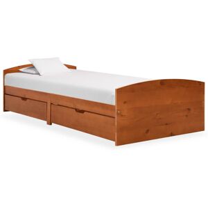 Rosalind Wheeler Ahrens Wheeler Bed Frame With 2 Drawers Honey Brown Solid Pine Wood 90X200 Cm Honey 47.5cm H X 96cm W X 204cm L Rosalind Wheeler Ahrens Wheeler Bed Frame With 2 Drawers Honey Brown Solid Pine Wood 90X200 Cm Honey 47.5cm H X 96cm W X 204cm L