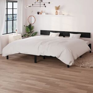 Ebern Designs Bed Frame Solid Wood black 180 x 200cm Ebern Designs Bed Frame Solid Wood black 180 x 200cm