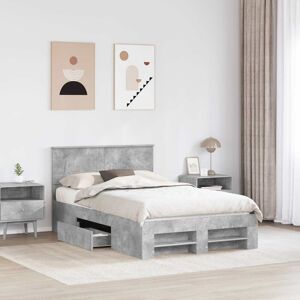Ebern Designs Bed Frame Sonoma Oak 150 X 200 Cm Engineered Wood Concrete Grey Double (4'6) Ebern Designs Bed Frame Sonoma Oak 150 X 200 Cm Engineered Wood Concrete Grey Double (4'6)