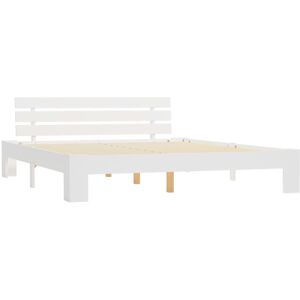 Latitude Run vidaXL Bed Frame Solid Pine Wood White Super King (6') Latitude Run vidaXL Bed Frame Solid Pine Wood White Super King (6')
