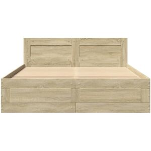 Latitude Run Bed Frame With Headboard Without Mattress Smoked Oak 140X200 Cm Sonoma Oak European Double (140 x 200 cm) Latitude Run Bed Frame With Headboard Without Mattress Smoked Oak 140X200 Cm Sonoma Oak European Double (140 x 200 cm)