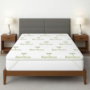 Symple Stuff 2.5Cm Thick 40D Gel Foam Pad Rayon from Bamboo Memory Foam Mattress Topper White Super King (6') Symple Stuff 2.5Cm Thick 40D Gel Foam Pad Rayon from Bamboo Memory Foam Mattress Topper White Super King (6')