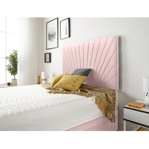Fairmont Park Sealcove Etheral Velvet Divan Bed Base with 32" Upholstered Headboard Pink Double (4'6) Fairmont Park Sealcove Etheral Velvet Divan Bed Base with 32" Upholstered Headboard Pink Double (4'6)