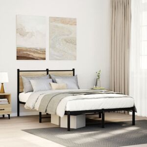 Borough Wharf Metal Bed Frame Without Mattress Sonoma Oak Small Double Begie/ Brown 91.5" H x 125" W x 196" D Borough Wharf Metal Bed Frame Without Mattress Sonoma Oak Small Double Begie/ Brown 91.5" H x 125" W x 196" D