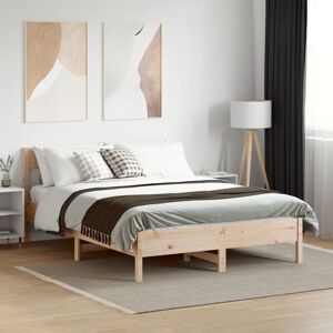 Marlow Home Co. Bed Frame With Headboard 90X200 Cm Solid Wood Pine Brown Double (4'6) Marlow Home Co. Bed Frame With Headboard 90X200 Cm Solid Wood Pine Brown Double (4'6)