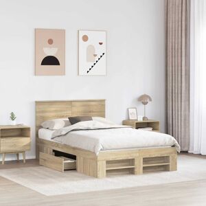 Ebern Designs Bed Frame Sonoma Oak 150 X 200 Cm Engineered Wood Sonoma Oak Double (4'6) Ebern Designs Bed Frame Sonoma Oak 150 X 200 Cm Engineered Wood Sonoma Oak Double (4'6)