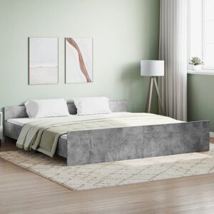 17 Stories Marlow Home Co. Bed Frame With Headboard And Footboard Concrete Grey 160X200 Cm Concrete Grey Super King (6') 17 Stories Marlow Home Co. Bed Frame With Headboard And Footboard Concrete Grey 160X200 Cm Concrete Grey Super King (6')