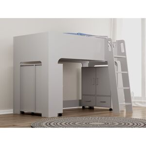 Isabelle & Max Webrook Single (3') 2 Drawer Mid Sleeper Loft Bed Bed with Shelves Grey Isabelle & Max Webrook Single (3') 2 Drawer Mid Sleeper Loft Bed Bed with Shelves Grey