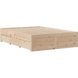 Natur Pur Bed Frame Without Mattress With Drawers 180X200 Cm Super King Solid Wood Pine Brown Kingsize (5') Natur Pur Bed Frame Without Mattress With Drawers 180X200 Cm Super King Solid Wood Pine Brown Kingsize (5')