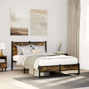 Borough Wharf Metal Bed Frame Without Mattress Smoked Oak 91.5cm H x 125cm W x 196cm L Borough Wharf Metal Bed Frame Without Mattress Smoked Oak 91.5cm H x 125cm W x 196cm L