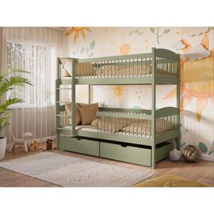 Harriet Bee Olive Wooden UK Single Bunk Bed Luna with Storage and Foam Mattresses W198cm - Space-Saving Bunk Bed Olive 130cm H X 97cm W X 198cm L Harriet Bee Olive Wooden UK Single Bunk Bed Luna with Storage and Foam Mattresses W198cm - Space-Saving Bunk Bed Olive 130cm H X 97cm W X 198cm L