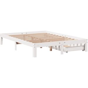 Lark Manor Bed Frame With Drawers Without Mattress White 120X190 Cm Small Double White European Double (140 x 200 cm) Lark Manor Bed Frame With Drawers Without Mattress White 120X190 Cm Small Double White European Double (140 x 200 cm)