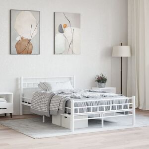 Brambly Cottage Braunstein VidaXL Bed Frame White Metal European Double (140 x 200cm) Brambly Cottage Braunstein VidaXL Bed Frame White Metal European Double (140 x 200cm)
