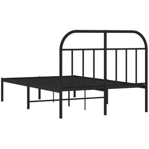 17 Stories Marlow Home Co. Metal Bed Frame With Headboard And Footboard Black 100X190 Cm Small Double (4') 17 Stories Marlow Home Co. Metal Bed Frame With Headboard And Footboard Black 100X190 Cm Small Double (4')