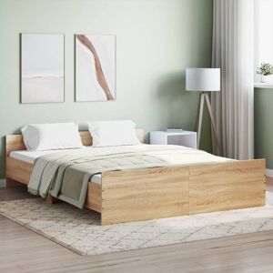 17 Stories Marlow Home Co. Bed Frame With Headboard And Footboard Concrete Grey 160X200 Cm Sonoma Oak European Double (140 x 200cm) 17 Stories Marlow Home Co. Bed Frame With Headboard And Footboard Concrete Grey 160X200 Cm Sonoma Oak European Double (140 x 200cm)
