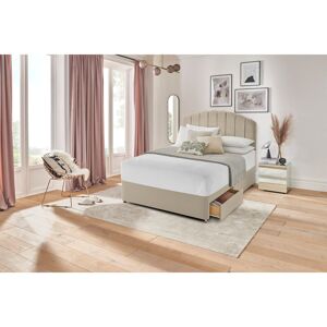 Silentnight upholstered premium Divan bed - base only Sand Single (3') Silentnight upholstered premium Divan bed - base only Sand Single (3')