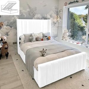 Brayden Studio Zeta Upholstered UK Small Double - DE 120 X 190 Cm Bed White 142cm H X 132cm W X 208cm L Brayden Studio Zeta Upholstered UK Small Double - DE 120 X 190 Cm Bed White 142cm H X 132cm W X 208cm L