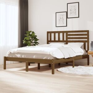 Ebern Designs Bed Frame Solid Wood natural European Double (140 x 200cm) Ebern Designs Bed Frame Solid Wood natural European Double (140 x 200cm)