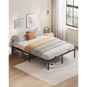 17 Stories Metal Bed Frame, 190 Cm, Under-Bed Space, Modern Style, For Guest Room, Easy Assembly, Ink Black Black Double (4'6) 17 Stories Metal Bed Frame, 190 Cm, Under-Bed Space, Modern Style, For Guest Room, Easy Assembly, Ink Black Black Double (4'6)