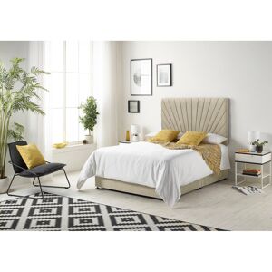 Marlow Home Co. Pleasanton Linen Divan Bed Set with Sprung Memory Foam Mattress and Headboard Wheat Double (4'6) Marlow Home Co. Pleasanton Linen Divan Bed Set with Sprung Memory Foam Mattress and Headboard Wheat Double (4'6)