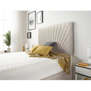 Fairmont Park Sealcove Etheral Velvet Divan Bed Base with 32" Upholstered Headboard Ivory Double (4'6) Fairmont Park Sealcove Etheral Velvet Divan Bed Base with 32" Upholstered Headboard Ivory Double (4'6)