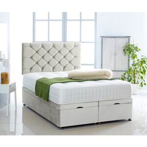 Mercer41 Elisabeth Upholstered Ottoman Bed with Mattress Silver Super King (6') Mercer41 Elisabeth Upholstered Ottoman Bed with Mattress Silver Super King (6')