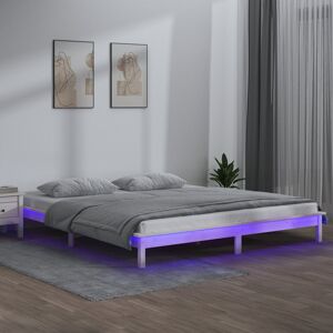 Brayden Studio , No LED LED Bed Frame Solid Wood White 90 x 200cm Brayden Studio , No LED LED Bed Frame Solid Wood White 90 x 200cm