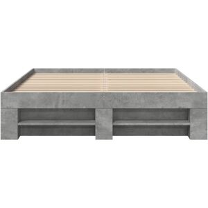 Lark Manor Bed Frame Without Mattress Black 120X190 Cm Small Double Engineered Wood Concrete Grey Double (4'6) Lark Manor Bed Frame Without Mattress Black 120X190 Cm Small Double Engineered Wood Concrete Grey Double (4'6)