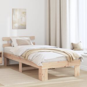 ClassicLiving Bed Frame With Headboard 160X200 Cm Solid Wood Pine Natural Small Single (2'6) ClassicLiving Bed Frame With Headboard 160X200 Cm Solid Wood Pine Natural Small Single (2'6)